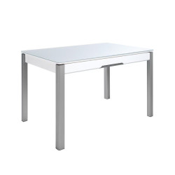 Mesa extensible de cristal Freed Blanco / Grafito