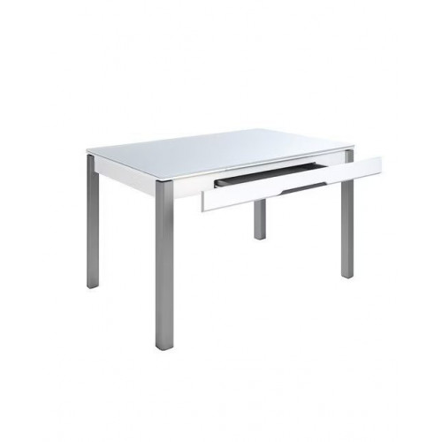 Mesa extensible de cristal Freed Blanco / Grafito