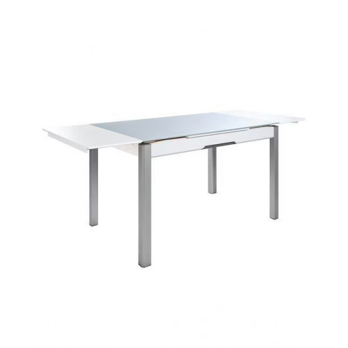 Mesa extensible de cristal Freed Blanco / Grafito