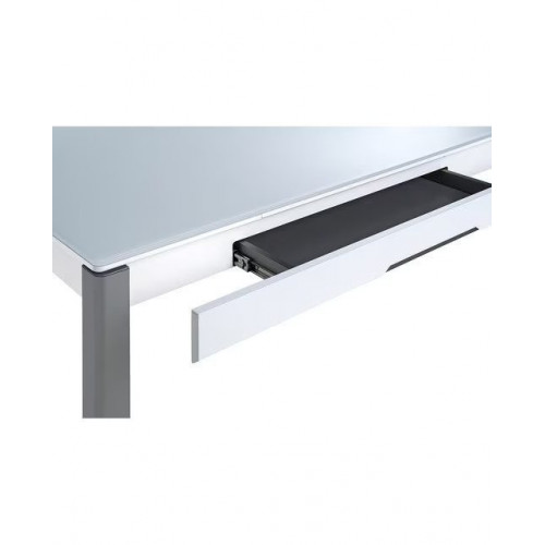 Mesa extensible de cristal Freed Blanco / Grafito