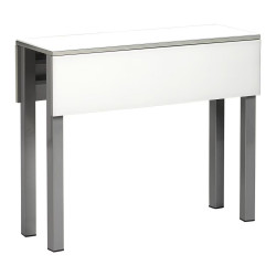 Mesa extensible de cristal Scotland Aluminio / Blanco