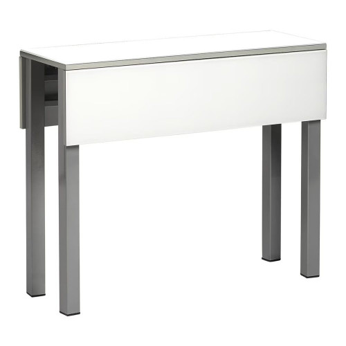 Mesa extensible de cristal Scotland Aluminio / Blanco
