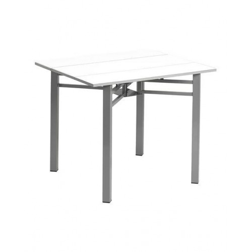 Mesa extensible de cristal Scotland Aluminio / Blanco