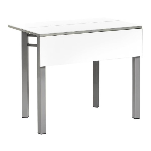 Mesa extensible de cristal Scotland Aluminio / Blanco