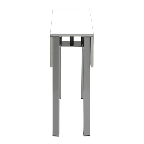 Mesa extensible de cristal Scotland Aluminio / Blanco