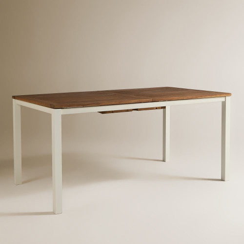 Mesa extensible de jardín Rockwell Natural / Blanco