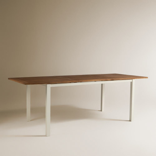 Mesa extensible de jardín Rockwell Natural / Blanco