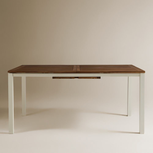 Mesa extensible de jardín Rockwell Natural / Blanco