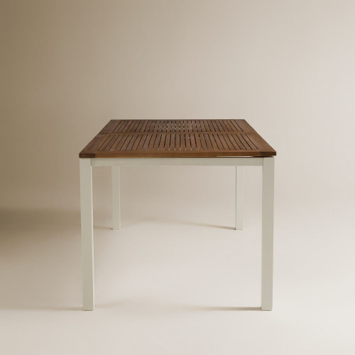 Mesa extensible de jardín Rockwell Natural / Blanco
