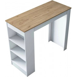 Mesa fija en madera melaminada nogal marrón 120x50x100h cm