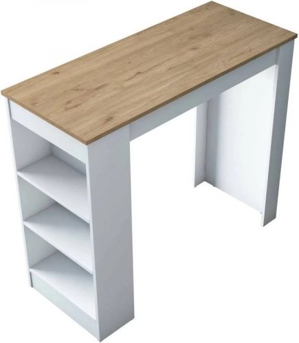 Mesa fija en madera melaminada nogal marrón 120x50x100h cm