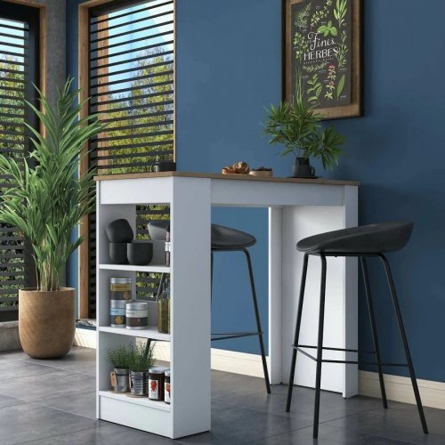 Mesa fija en madera melaminada nogal marrón 120x50x100h cm