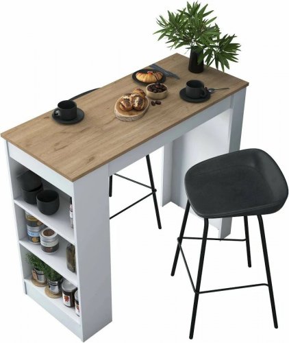 Mesa fija en madera melaminada nogal marrón 120x50x100h cm