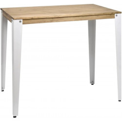 Mesa Lunds Alta Madera Maciza de Pino Acabado Estilo Industrial Box Furniture