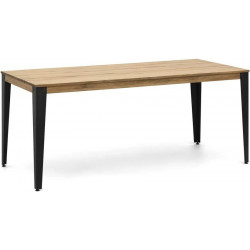 Mesa Lunds Estudio Rojo En Madera Maciza de Pino acabado vintage estilo industrial Box Furniture
