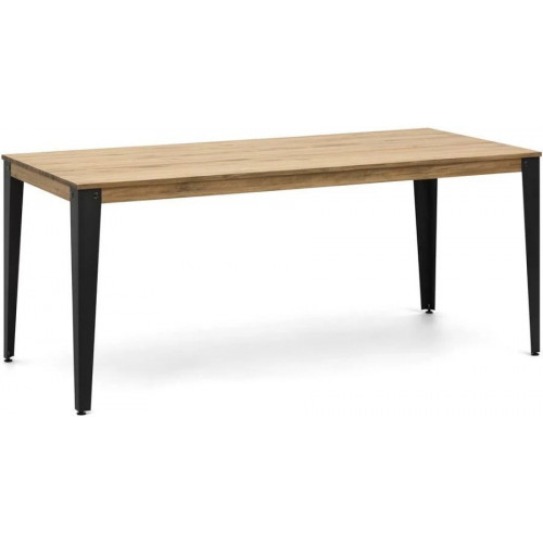 Mesa Lunds Estudio Rojo En Madera Maciza de Pino acabado vintage estilo industrial Box Furniture