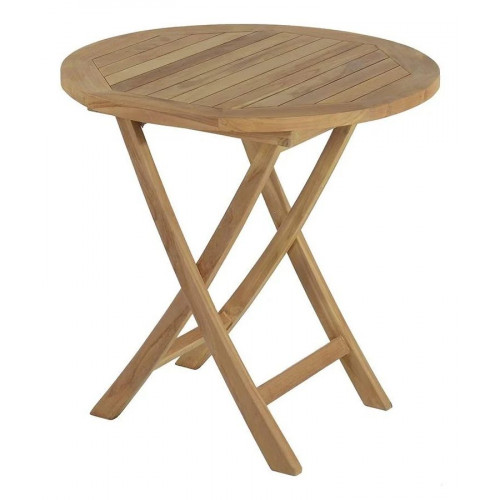 Mesa plegable redonda de teca maciza ø 75 cm