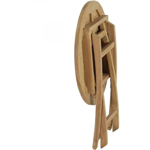 Mesa plegable redonda de teca maciza ø 75 cm