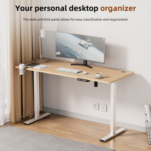 Mesas Escritorios Eléctrico Ergonómico, 70×140 cm, Con Función De Memoria Y Anti-Colisión, Puertos USB-A Y Type-C, Altura Ajustable De 70 A 119 cm