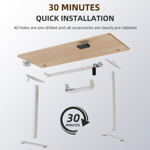 Mesas Escritorios Eléctrico Ergonómico, 70×140 cm, Con Función De Memoria Y Anti-Colisión, Puertos USB-A Y Type-C, Altura Ajustable De 70 A 119 cm