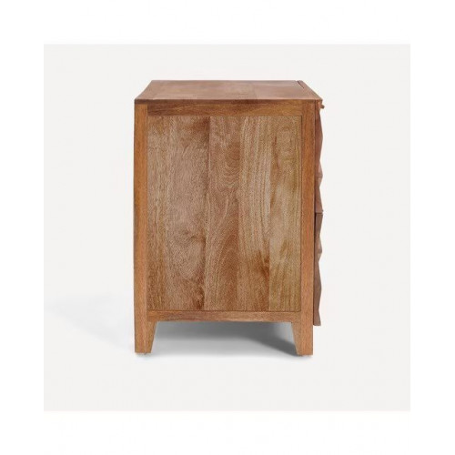 Mesita de madera de mango con 2 cajones Tabriz EuroVolter Natural