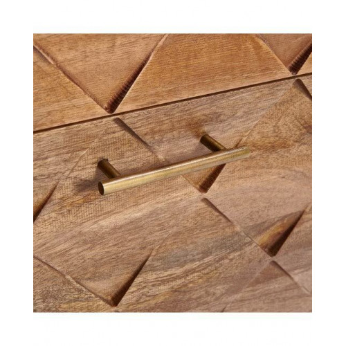 Mesita de madera de mango con 2 cajones Tabriz EuroVolter Natural