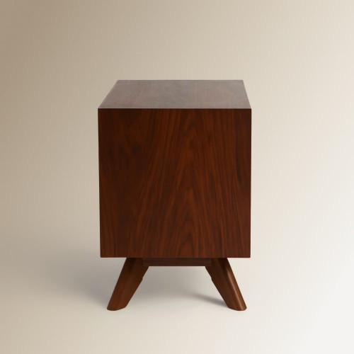 Mesita de noche de madera de nogal con cajón Antón Room - EuroVolter Nogal