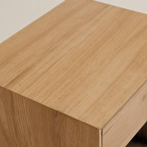Mesita de noche de madera de roble con 1 cajón Roger EuroVolter Roble