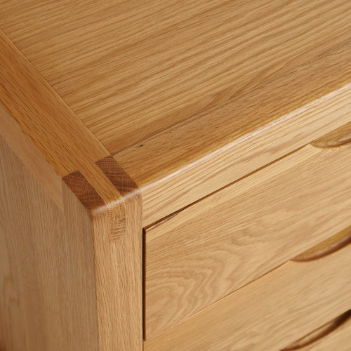 Mesita de noche de madera de roble con 3 cajones Nordic EuroVolter Roble