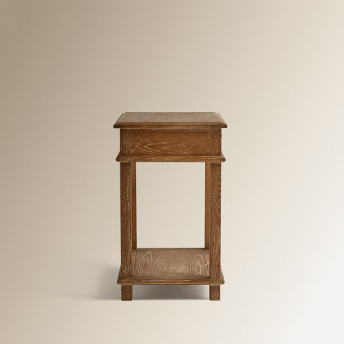 Mesita de noche de madera de roble con cajón Vintage EuroVolter Roble envejecido