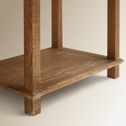 Mesita de noche de madera de roble con cajón Vintage EuroVolter Roble envejecido