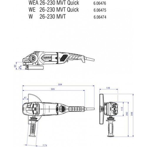 Metabo WE 26-230 MVT Quick (606475000)