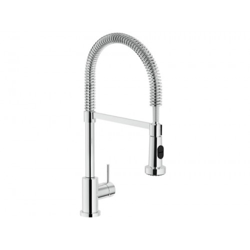 Mezclador monomando de lavabo con ducha de mano de 2 chorros regulables en latón cromado - Nobili