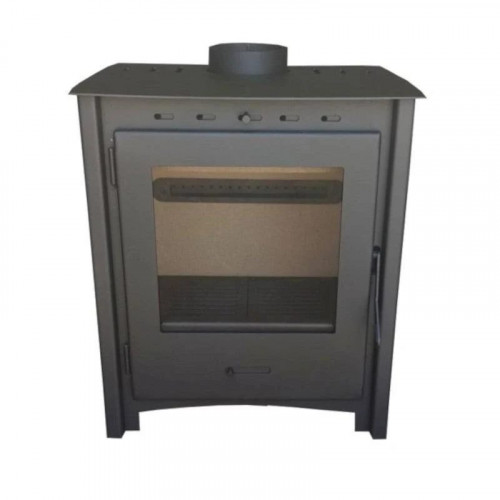 Mf estufa de leña greta de 12 kw en acero con cámara de vermiculita