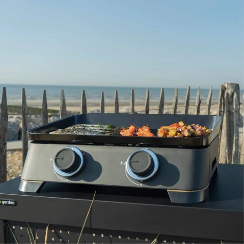 MF Plancha de Gas DUNE 60 2 Quemadores Hierro Fundido Esmaltado con Bordes
