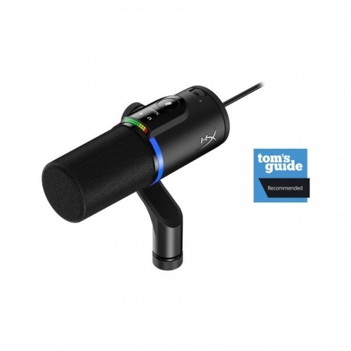 Micrófono Gaming HyperX FlipCast USB/XLR dinámico con brazo articulado negro