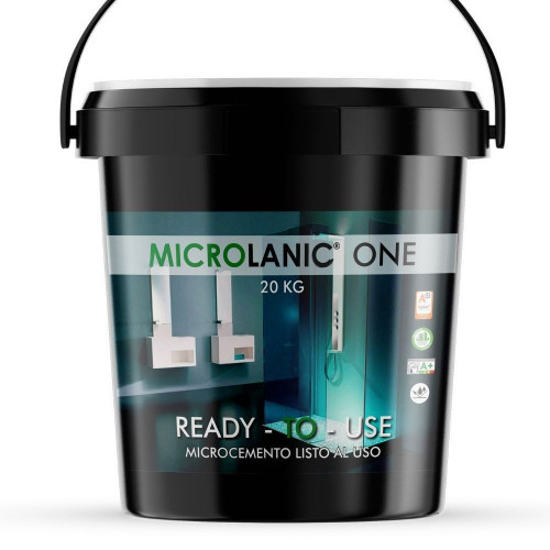 MICROLANIC ONE FINO 20KG 40m2 Microcemento Listo al Uso de grano Fino para decoración de suelos y paredes. BEIGE