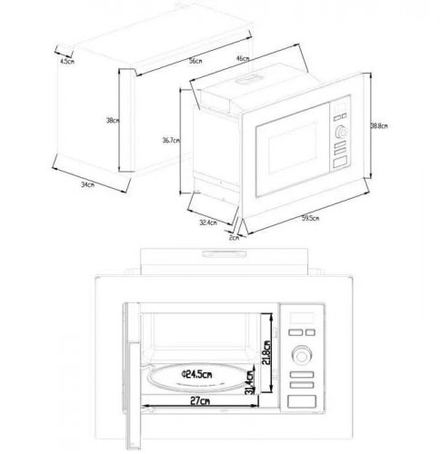 Microondas con Grill Continental Edison MO20IXEG 1000w 20 L