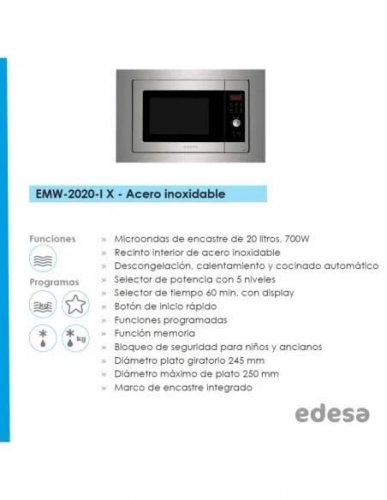 Microondas Edesa EMW2020IX