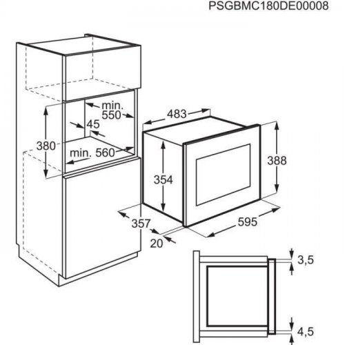 Microondas empotrable Electrolux cms4253emx Acero inoxidable