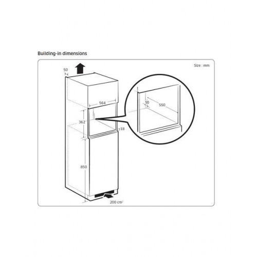 Microondas integrable Samsung 22 litros y grill - MG22M8274CT/E1 Negro / Acero Inox