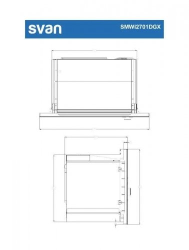 Microondas Integrable Svan Smwi2701dgx 20l con Grill 8 Programas