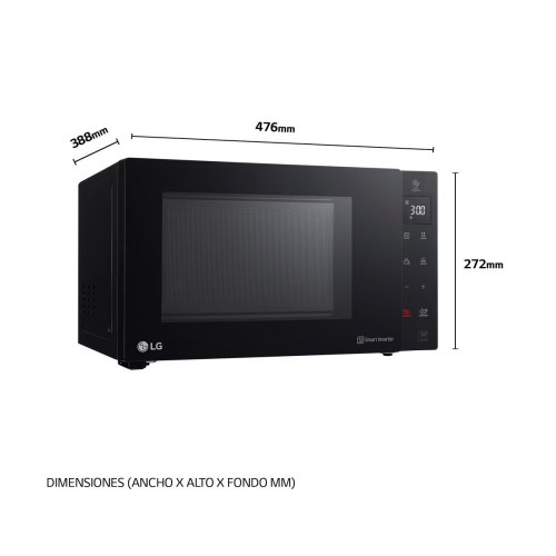 Microondas LG 23 litros, grill y 1.000 w - MH6336GIB Negro