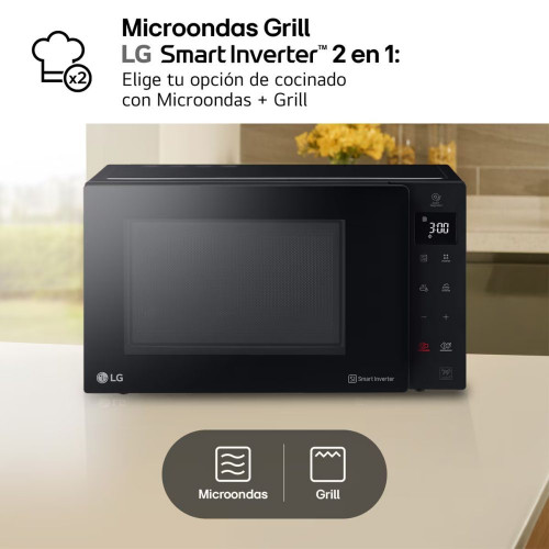 Microondas LG 23 litros, grill y 1.000 w - MH6336GIB Negro