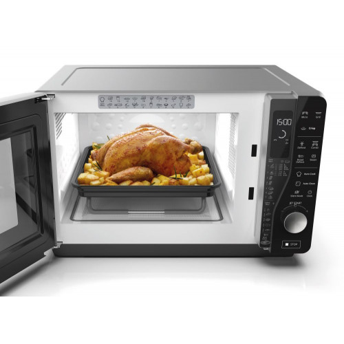 Microondas Whirlpool 25 litros y grill - MWF 427 SL Silver / Negro