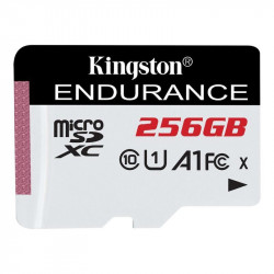 MicroSD Kingston High Endurance 256GB UHS-I U1 Clase 10 A1 Resistente IPX7 Blanco-Negro