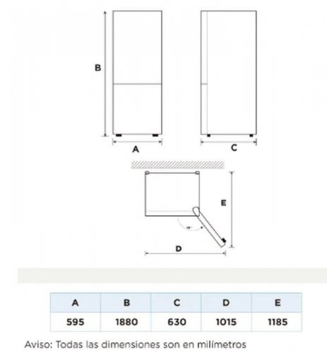 Midea MDRB424FGD01OE Frigorífico Combi