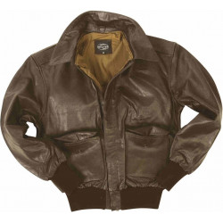 Mil Tec US Airman A2 Leather Jacket brown