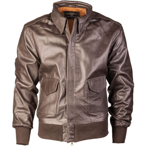 Mil Tec US Airman A2 Leather Jacket brown