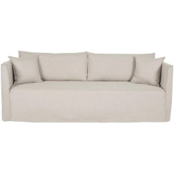 Miliboo Sofá 4-5 plazas desenfundable de tejido beige ADELE